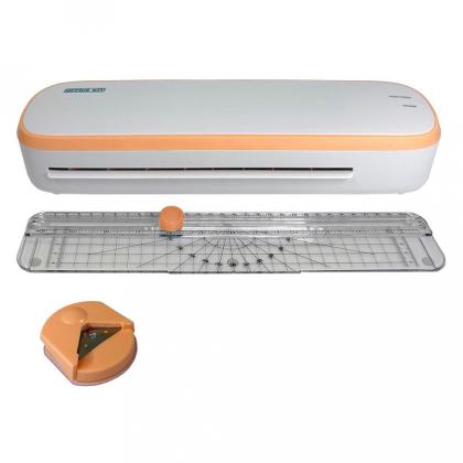 Ламинатор A4 Office Kit L2307B, бело-голубой (125мик, 27,8см/мин, резак, линейка)