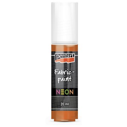 Краски д/текстиля "Pentart Fabric paint neon" оранжевый, 20 мл, банка