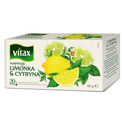 Чайный напиток "Vitax" 20*2 г., фруктовый, со вкусом лимона и лайма
