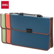 Портфель с ручкой "Deli" на 2 отд., пласт., ассорти