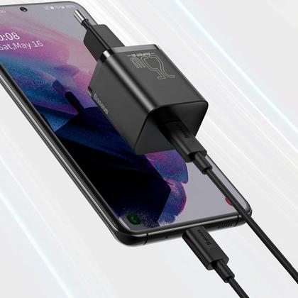 Сетевое зарядное устройство Baseus TZCCSUP-L01 Super Si Quick Charger Type-C 25W (кабель Type-C-Type-C 1m) Black