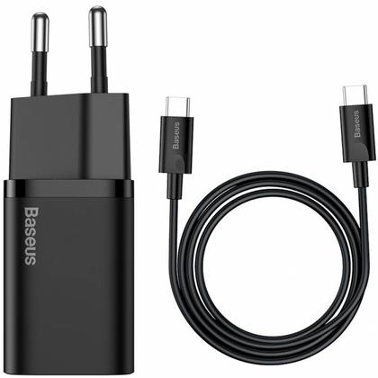 Сетевое зарядное устройство Baseus TZCCSUP-L01 Super Si Quick Charger Type-C 25W (кабель Type-C-Type-C 1m) Black