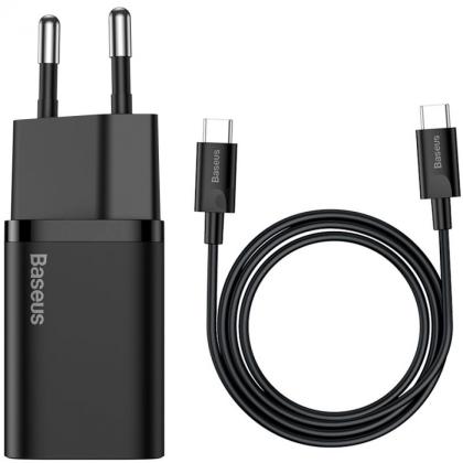 Сетевое зарядное устройство Baseus TZCCSUP-L01 Super Si Quick Charger Type-C 25W (кабель Type-C-Type-C 1m) Black