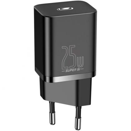 Сетевое зарядное устройство Baseus TZCCSUP-L01 Super Si Quick Charger Type-C 25W (кабель Type-C-Type-C 1m) Black