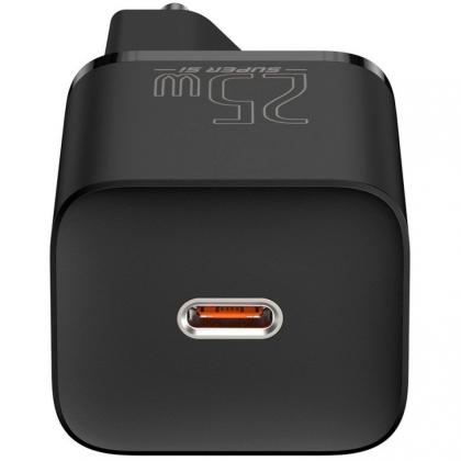 Сетевое зарядное устройство Baseus TZCCSUP-L01 Super Si Quick Charger Type-C 25W (кабель Type-C-Type-C 1m) Black