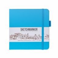 Скетчбук "Sketchmarker" 12*12 см, 140 г/м2, 80 л., синий неон
