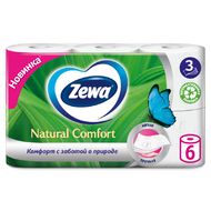 Бумага туалетная Zewa Natural Comfort, 6 рул, 3 слоя, цв. белый