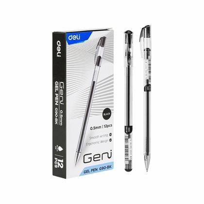 Ручка гелевая "Geni" 0,5 мм, пласт., прозр., стерж. черный