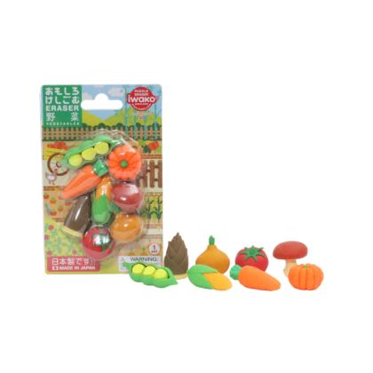 Ластик "IWAKO Vegetables" 8 шт., фигурные, ассорти, блистер