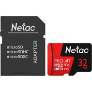 Карта памяти MicroSDHC V10/U1/C10 32 Gb P500 Extreme Pro с адаптером, Netac