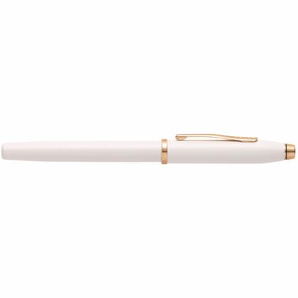 Ручка роллер "Century II Pearlescent White Lacquer" 0,7 мм, метал., подарочн. упак., жемчужный/розовое золото, стерж. черный