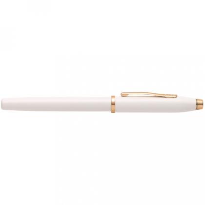 Ручка роллер "Century II Pearlescent White Lacquer" 0,7 мм, метал., подарочн. упак., жемчужный/розовое золото, стерж. черный