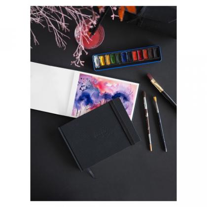 Скетчбук "Rhodia Touch" 10,5*14,8 см, 300г/м2 , 20л, 100% хлопок, гор. пресс,  черный