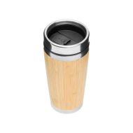 Кружка термическая 450 мл. "Bamboo Drink", метал./бамбук., коричневый