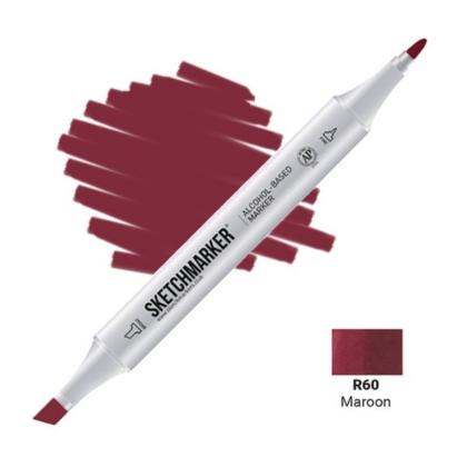 Маркер перм., худ. "Sketchmarker" двухсторонний, R60 темно-бордовый