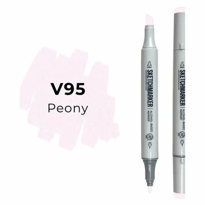 Маркер перм., худ. "Sketchmarker" двухсторонний, V95 пион