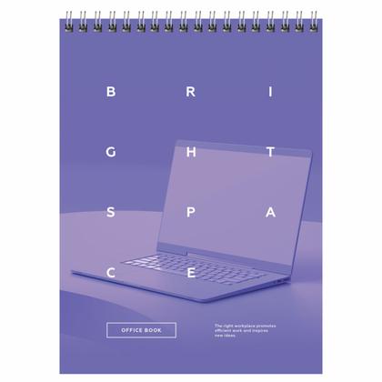 Блокнот А5 148*200 мм, 60 л., в клетку "Office book" спираль сверху, обл. карт., ассорти