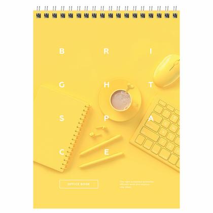 Блокнот А5 148*200 мм, 60 л., в клетку "Office book" спираль сверху, обл. карт., ассорти