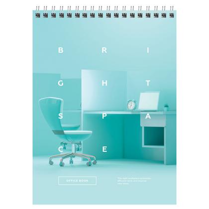 Блокнот А5 148*200 мм, 60 л., в клетку "Office book" спираль сверху, обл. карт., ассорти