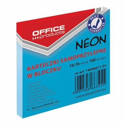 Бумага д/з на кл. осн. 76*76 мм "Office products" 100 л., желтый неон