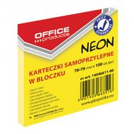 Бумага д/з на кл. осн. 76*76 мм "Office products" 100 л., желтый неон