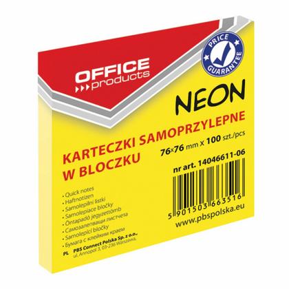 Бумага д/з на кл. осн. 76*76 мм "Office products" 100 л., оранжевый неон