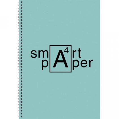 Тетрадь А4 80 л., клет. "Smart paper. No 4" спираль сбоку, обл. карт., мат. ламинация, желтый