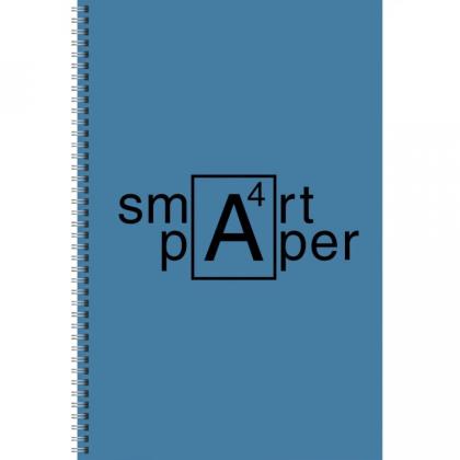 Тетрадь А4 80 л., клет. "Smart paper. No 4" спираль сбоку, обл. карт., мат. ламинация, желтый