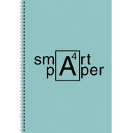 Тетрадь А4 80 л., клет. "Smart paper. No 2" спираль сбоку, обл. карт., мат. ламинация, зеленый