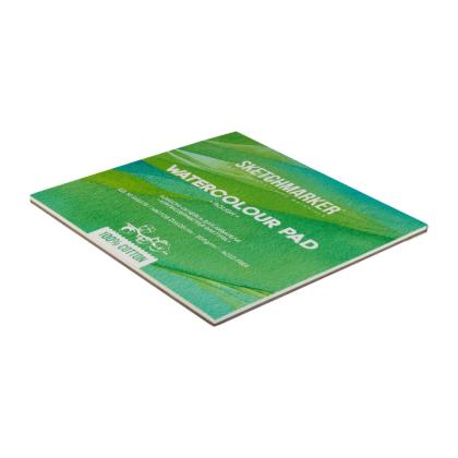 Блок бумаги для акварели "Sketchmarker" 100% хлопок, 26*26 см, 300 г/м2, 10 л., крупнозернистая