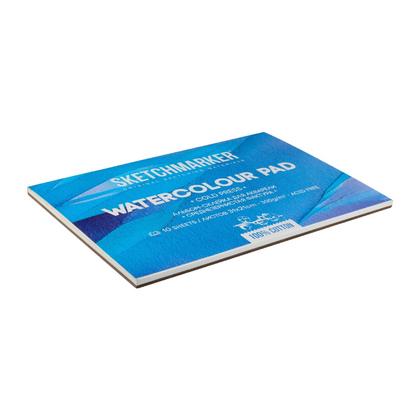 Блок бумаги для акварели "Sketchmarker" 100% хлопок, 21*31 см, 300 г/м2, 10 л., среднезернистая