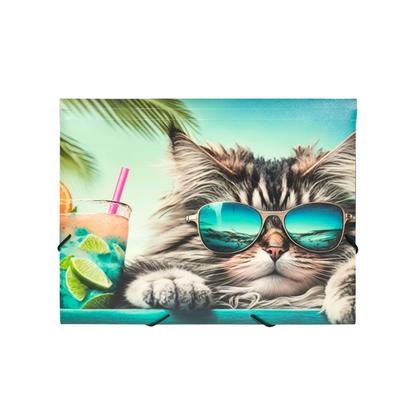 Папка на резинках 15 мм. "Chillout cat" пласт.