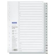 Разделитель алфавитный А4 "OfficeSpace" А-Я, 20 шт., пласт., с маркир., серый
