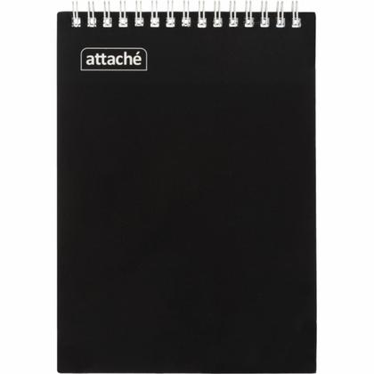 Блокнот А5 140*195 мм, 60 л., в клетку, "Attache однотонный" спираль сверху, обл. карт., т.-зеленый