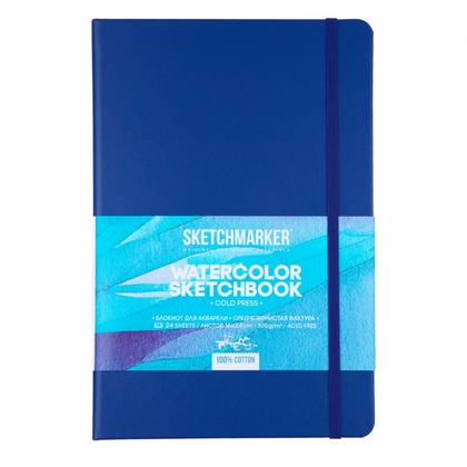 Скетчбук для акварели "Sketchmarker" 100% хлопок, 16*24 см, 300 г/м2, 24 л., среднезернистая
