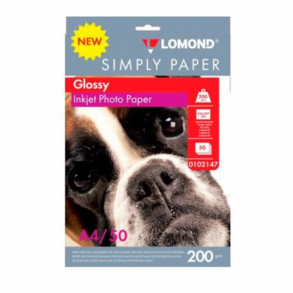 Фотобумага А4, 180 г/м, 50 л., глянц., одностор. Simply Paper "Lomond"
