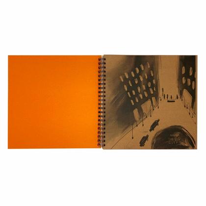 Скетчбук "Kraft" 29,5*29,5, 140г/м2, крафт, 40л, спираль, оранжевый