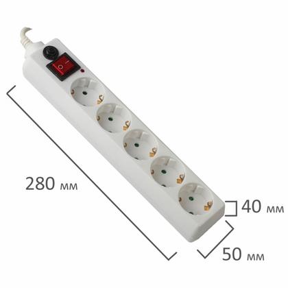 Сетевой фильтр 1,8м Sonnen U-351, 5 розеток, белый