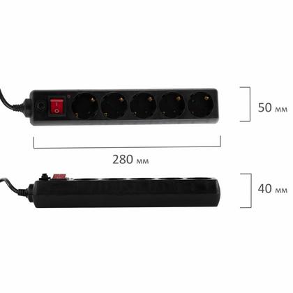 Сетевой фильтр 1,8м Sonnen U-3518, 5 розеток, черный