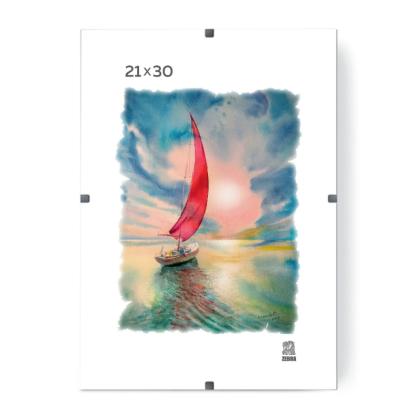 Фоторамка 21*30 см "ПКлип002130 Zebra" клип, со стеклом, прозрачный