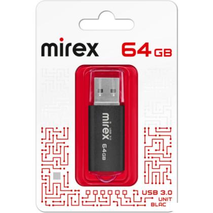 Карта памяти USB Flash 3.0 64 Gb UNIT BLACK, металл, Mirex