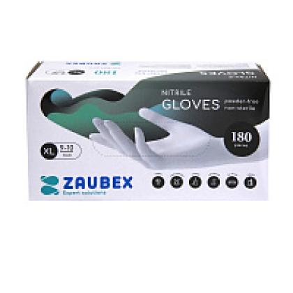 Перчатки нитриловые неопудренные одноразовые   Zaubex, р-р XL 180 шт./уп. черный