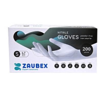Перчатки нитриловые неопудренные одноразовые   Zaubex, р-р S 200 шт./уп. черный