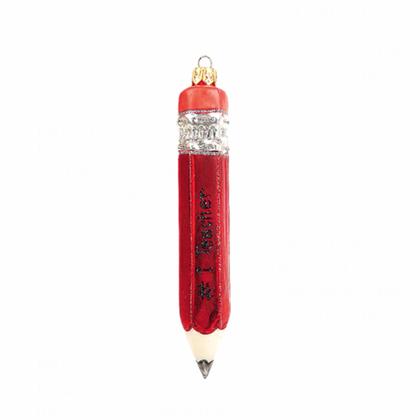 Украшение елочное "Pencil" 11 см, стекло, зеленый