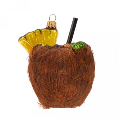 Украшение елочное "Coconut Drink" 9 см, стекло, коричневый