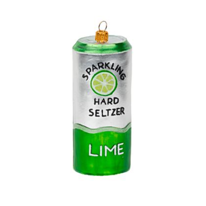 Украшение елочное "Hard Seltzer Lime Can" 6 см, стекло, ассорти