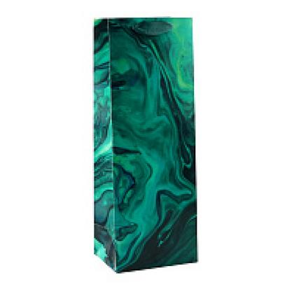 Пакет бумажный подарочный 13*36*10 см "Present for you", д/бутылки, зеленый