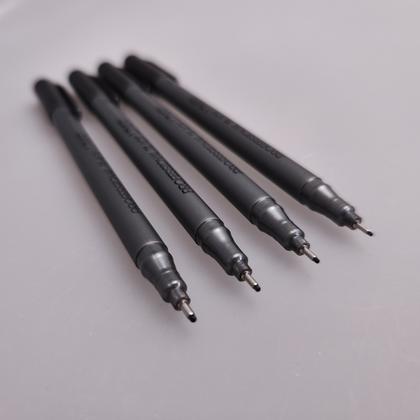 Набор ручек капиллярных "Professional Fine Liners" 0,4-0,8 мм, пласт., серый., стерж. черный, 4 шт.