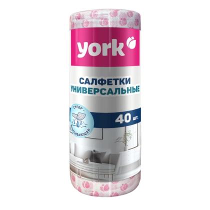 Салфетка из вискозы York Тюльпан Премиум 25*40 см, 40шт./рулон