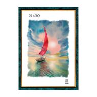 Фоторамка 21*30 см, 15 мм "П2-206 Zebra" пласт., со стеклом, зеленый